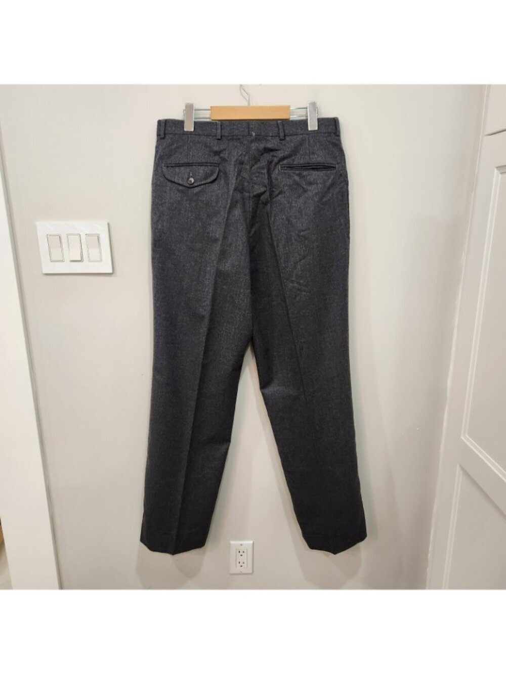 Vintage Evan Picone Dress Pants Mens 34x32 100% Pure Wool Gray 80s Preppy - Picture 2 of 15
